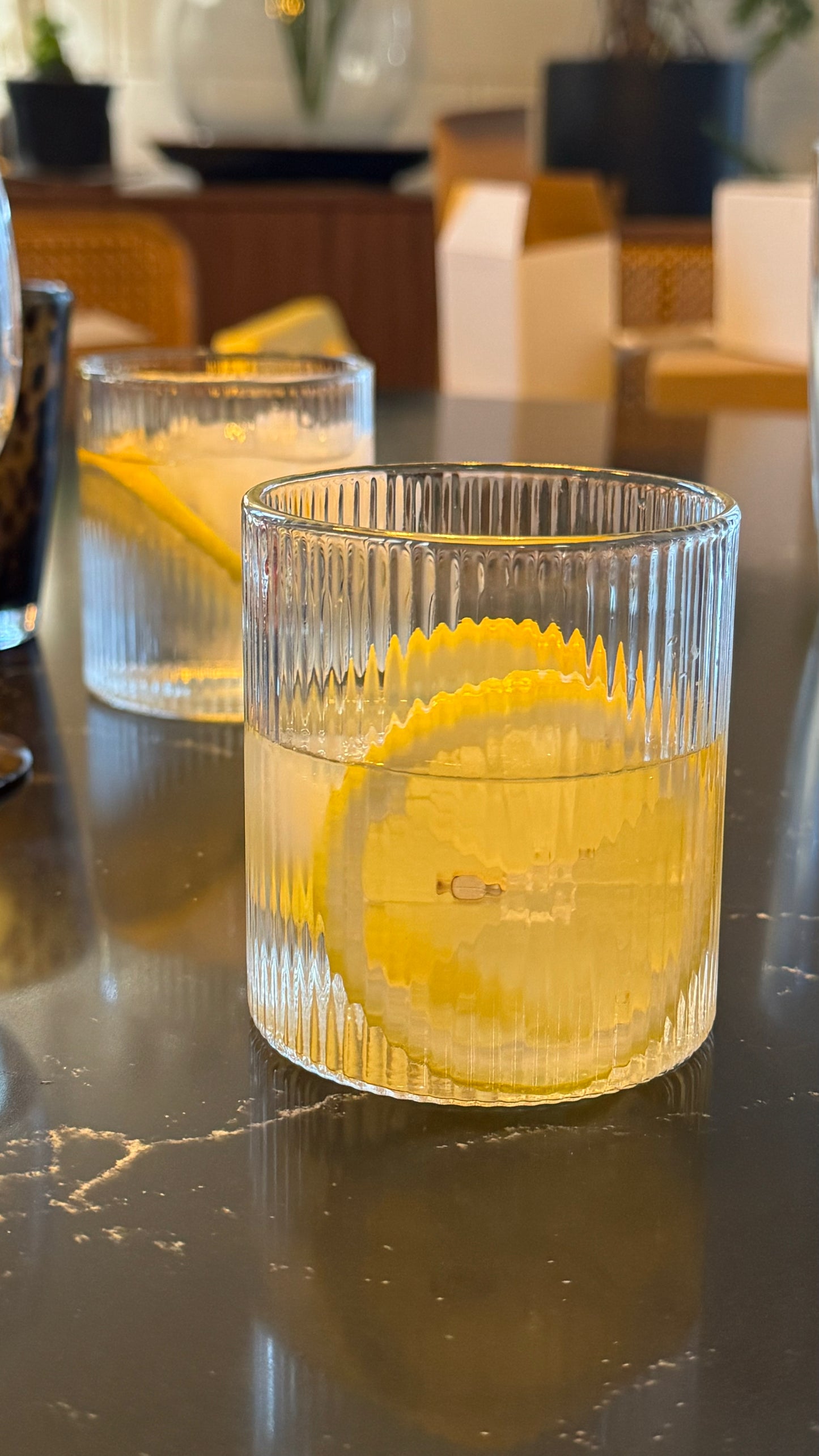 Vaso de vidrio Acanalado