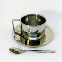 Set Contempo - Taza, Cuchara y Plato de acero inoxidable